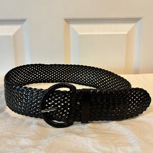 Braided Leather Banana Republic Black Woven Belt Size Small/ Medium